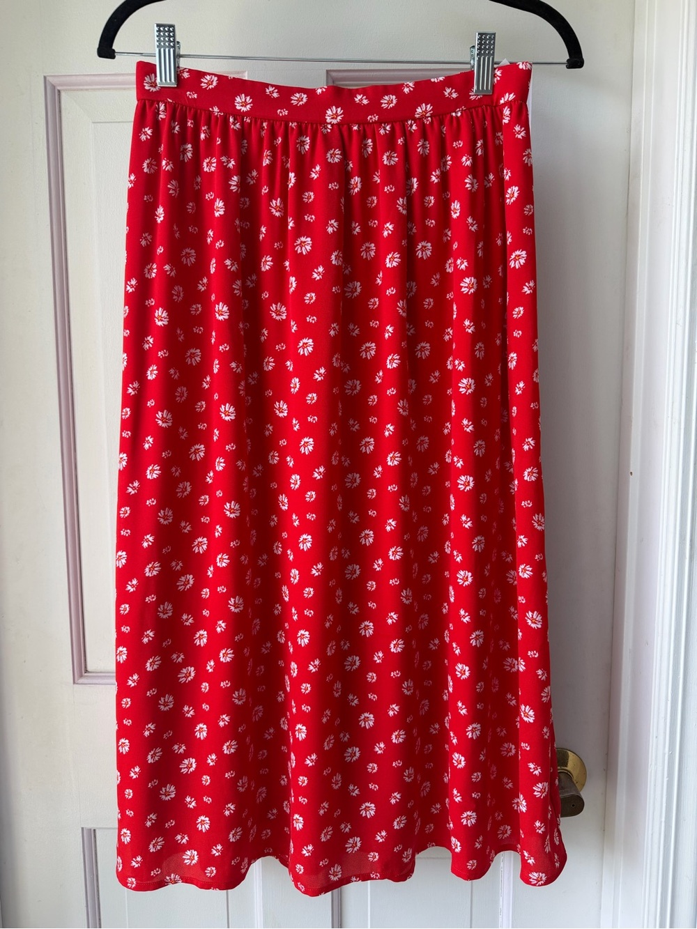 J Jason Wu Red Floral Midi Skirt Size XS